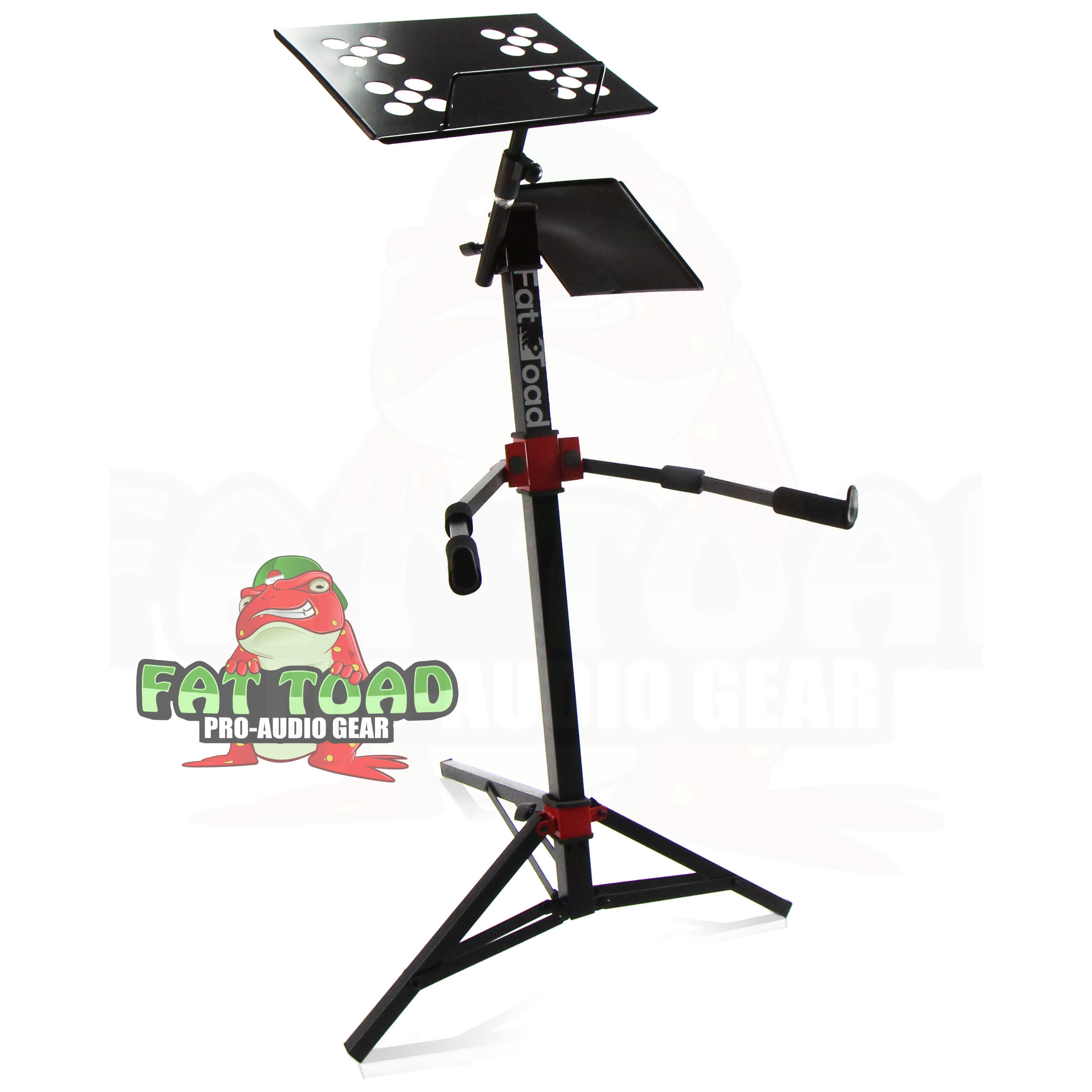Double Laptop Stand For Djs Mobile Disc Jockey Pc Table Clamp